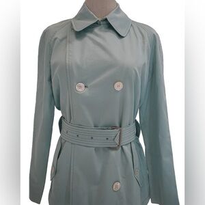 BURBERRY MINT SHORT TRENCH COAT